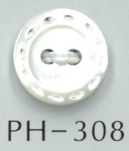PH308 Cúc Vỏ Trai Vỏ Khắc Kiểu Khâu 2 Lỗ