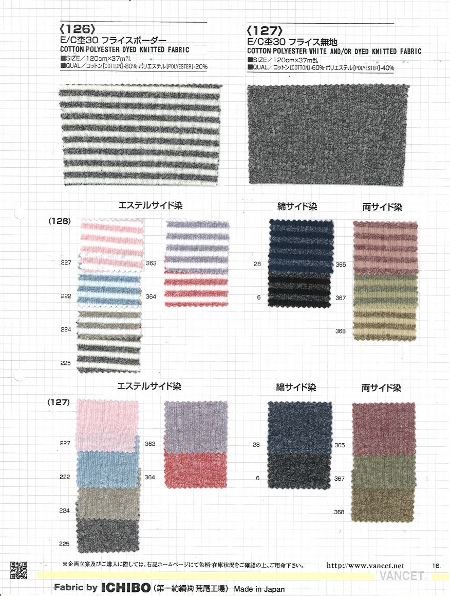 126 Cotton Polyester Heather 30 Sọc Ngang Dệt Kim Rib Tròn[Vải] VANCET
