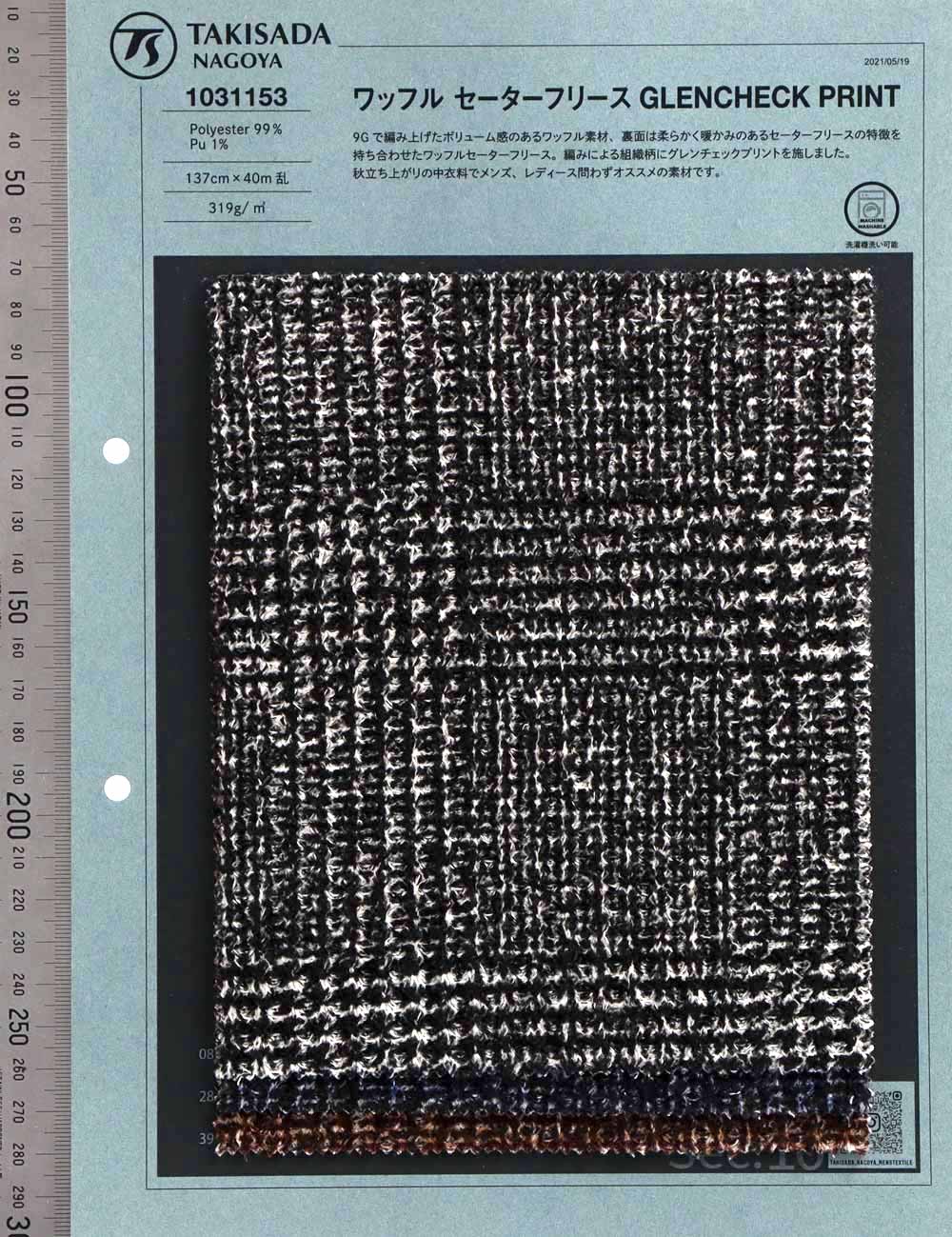 1031153 đan Kiểu Waffle áo Len Vải Nỉ Fleece GLENCHECK PRINT Takisada Nagoya