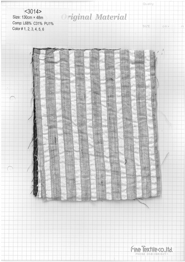 3014 Linen Cotton Kẻ Sọc Shirring[Vải] Dệt Tốt