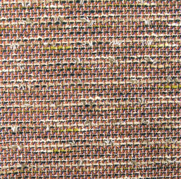 Z6354 LINTON Vải Vải Tweed Sản Xuất Tại Anh Tím Xanh X Cam X Trắng LINTON