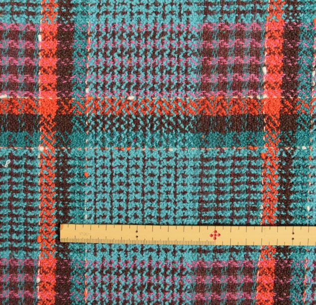 Y6513 LINTON Linton Vải Tweed Sản Xuất Tại Anh Màu Xanh Kẻ Caro Lam X Kẻ Vải đỏ LINTON