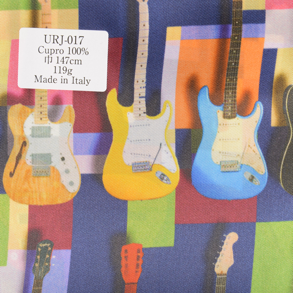 URJ-017 Sản Xuất Tại Ý Vải Lót 100% In Hình Hộp Hình Hộp Với Cây đàn Guitar Trên TCS