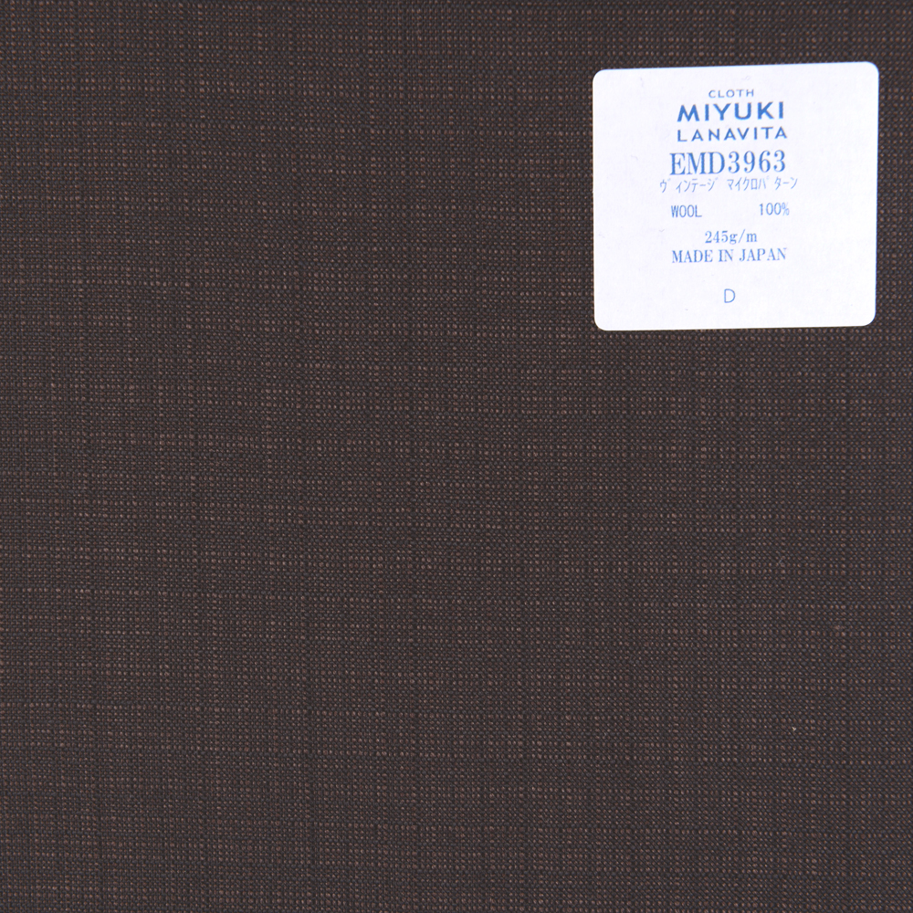 EMD3963 Bộ Sưu Tập Len Mịn Cổ điển Vi Mô Màu Nâu đậm[Vải] Miyuki Keori (Miyuki)