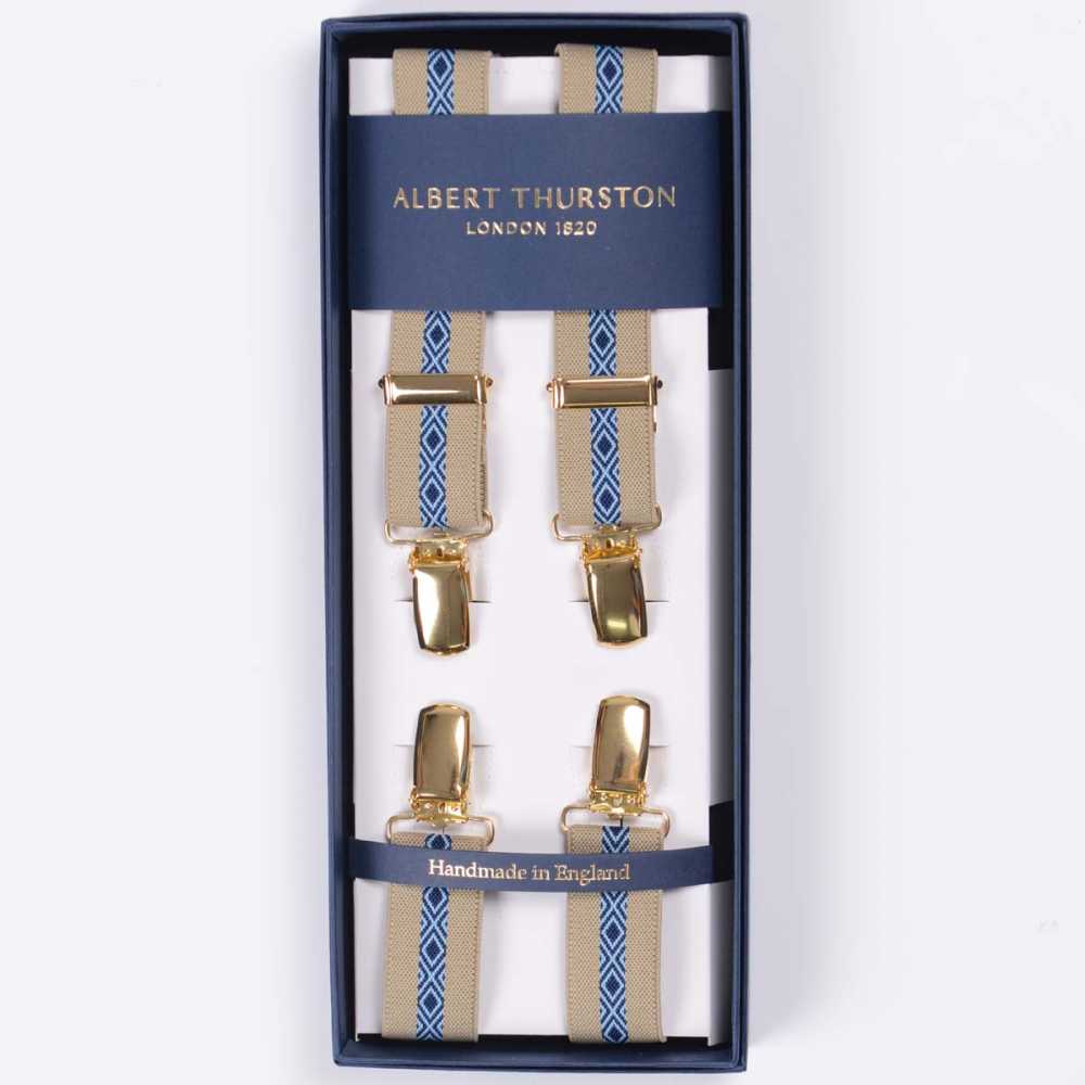 ATX-2595 Albert Thurston Dây đai đeo Quần Chữ Y X Type Kẹp Dây đai Quần Chữ Y 4 Point 25mm Elastic (Chun)[Lễ Phục Kiện Trang Trọng] ALBERT THURSTON