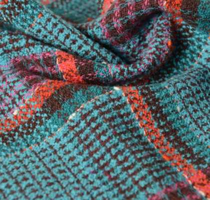 Y6513 LINTON Linton Vải Tweed Sản Xuất Tại Anh Màu Xanh Kẻ Caro Lam X Kẻ Vải đỏ LINTON Ảnh phụ