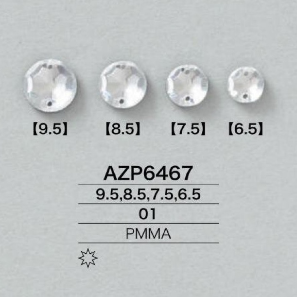 AZP6467 Phụ kiện may đính hình tròn bằng nhựa resin acrylic[Các sản phẩm khác] IRIS