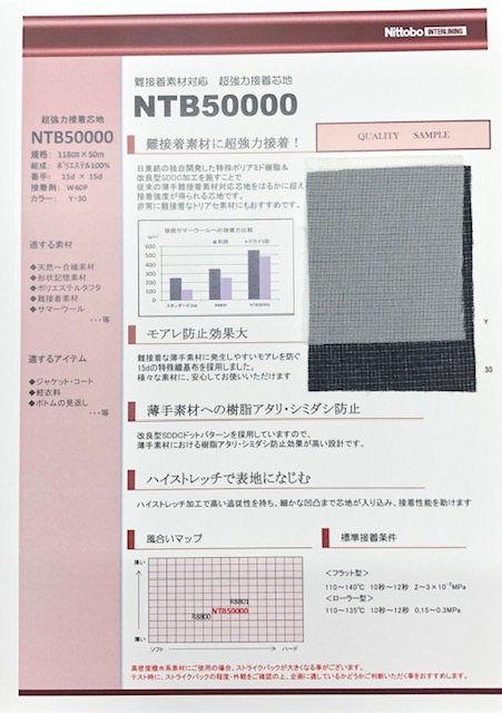 NTB50000 Vật Liệu Khó Liên Kết Tương ứng Với Các Khu Vực Keo Mếch Dựng Siêu Bền[Xen Kẽ] Nittobo