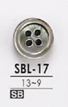 SBL17 Được Làm Bằng Vỏ Ngọc Trai đen, 4 Cúc Lỗ, Không Màu IRIS
