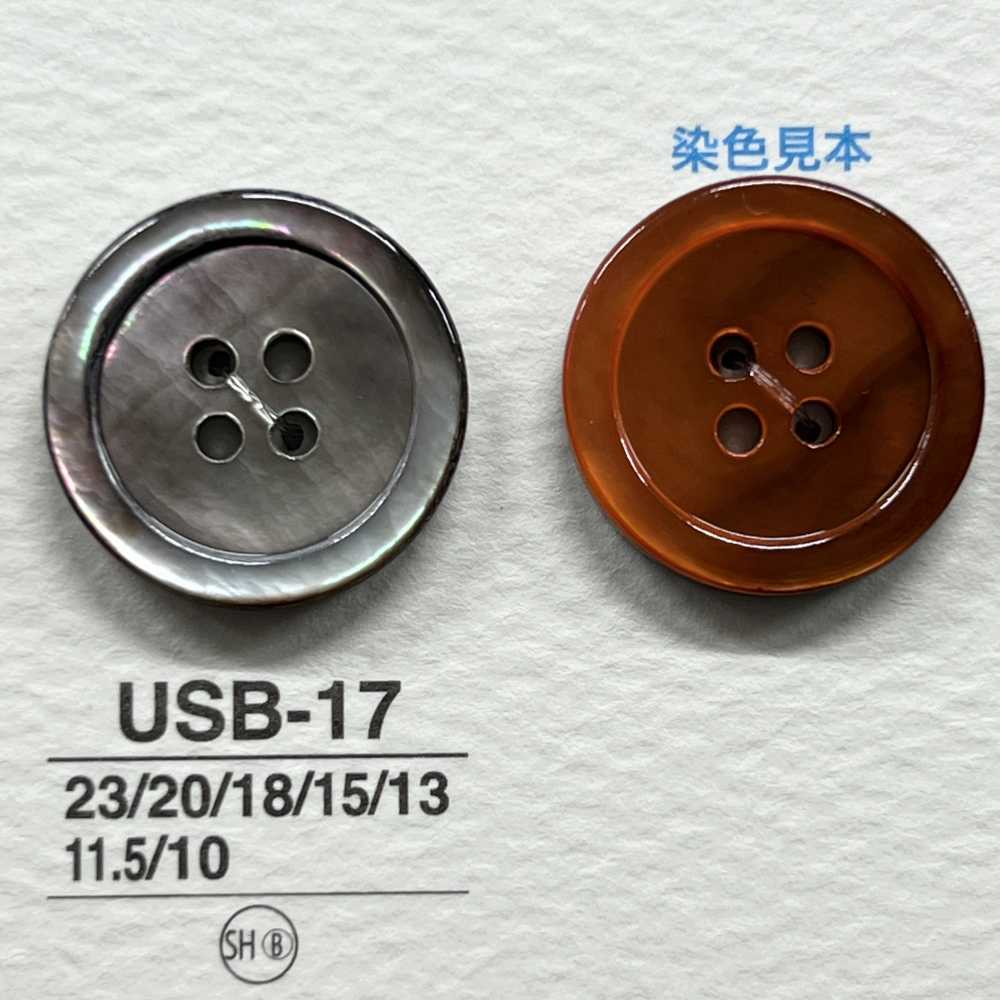 USB17 Chất Liệu Tự Nhiên, Ngọc Trai đen, Mặt Trước Có 4 Lỗ, Cúc Bóng IRIS