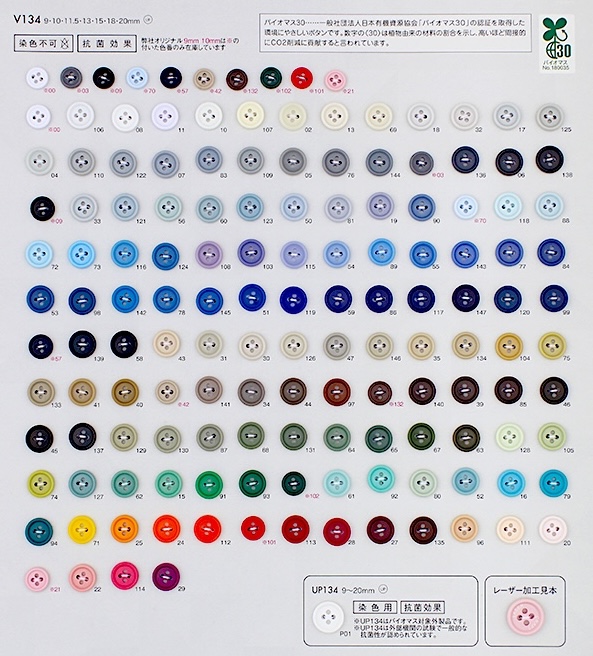 V134 Cúc 4 Lỗ Bằng Nhựa Resin Urê Có Viền DAIYA BUTTON