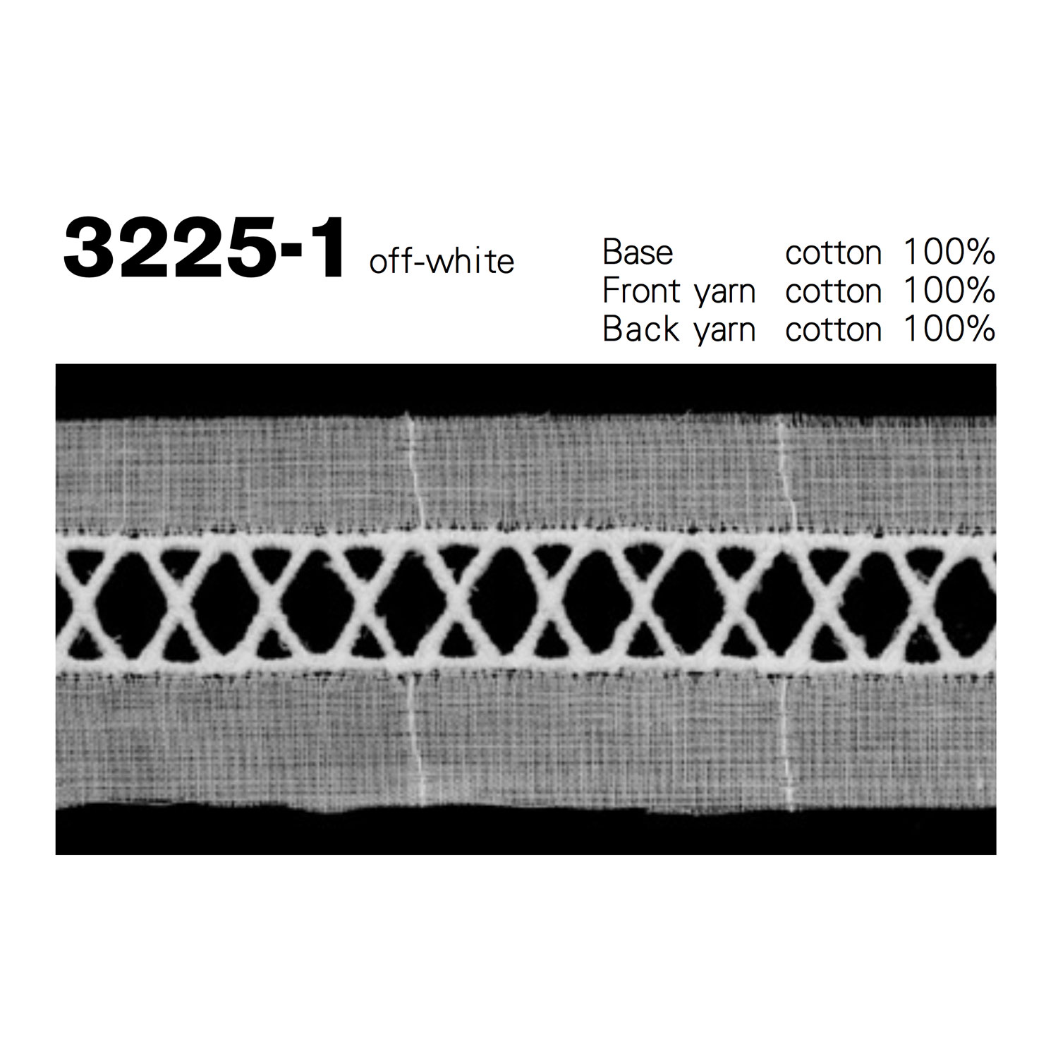 3225-1 Chất Liệu Cotton Ren / Đăng Ten Mịn Kyowa Lace