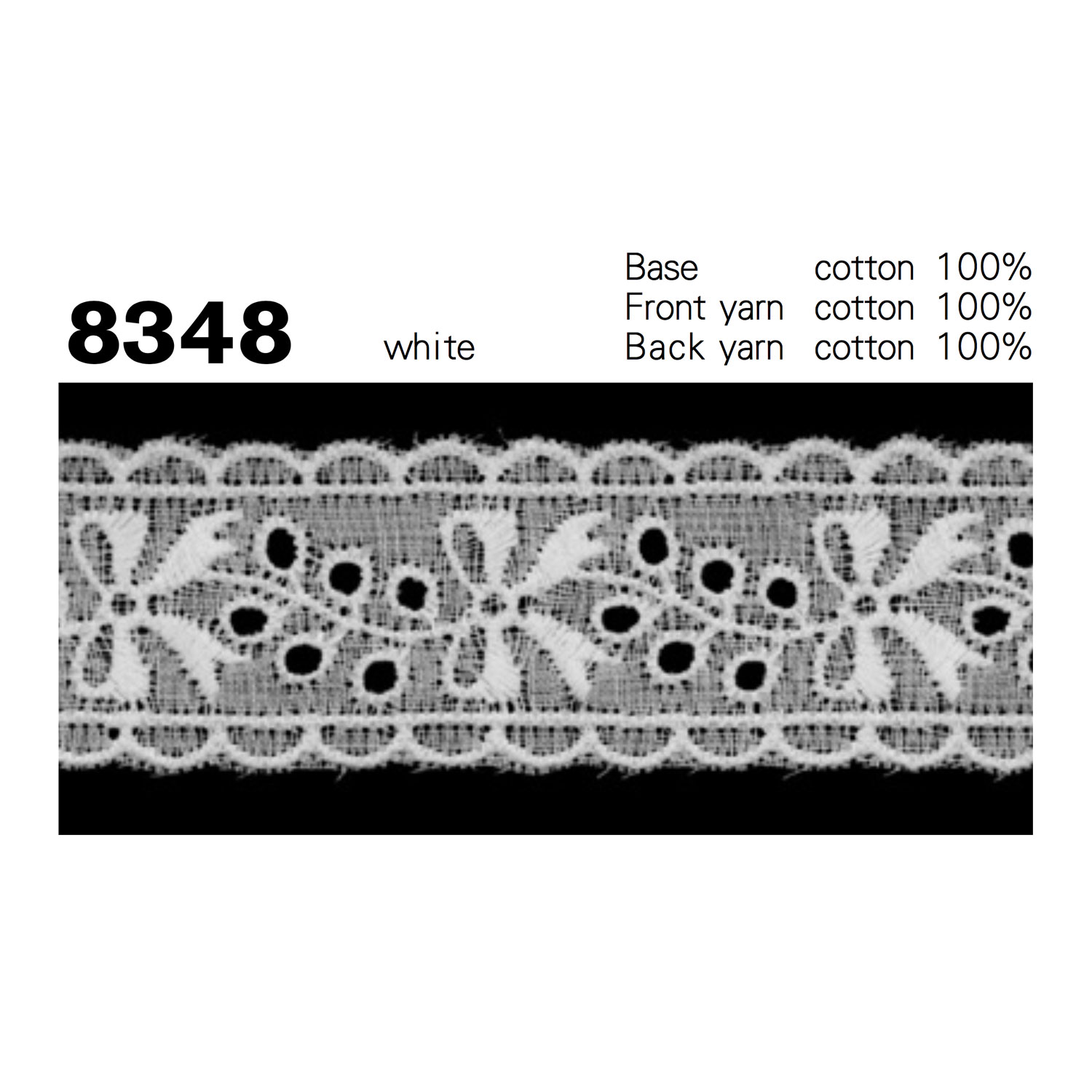 8348 Chất Liệu Cotton Ren / Đăng Ten Mịn Kyowa Lace