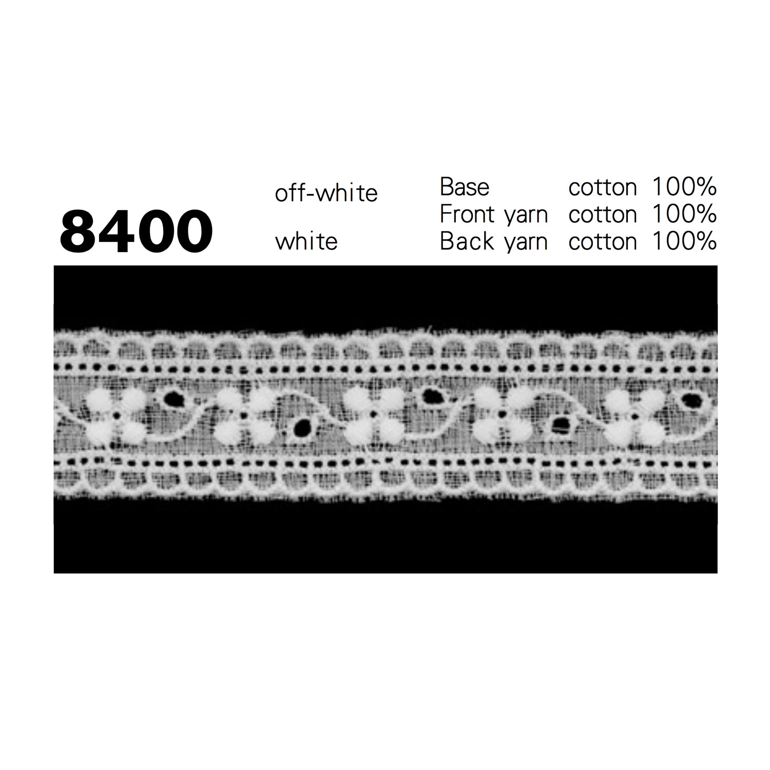 8400 Chất Liệu Cotton Ren / Đăng Ten Mịn Kyowa Lace
