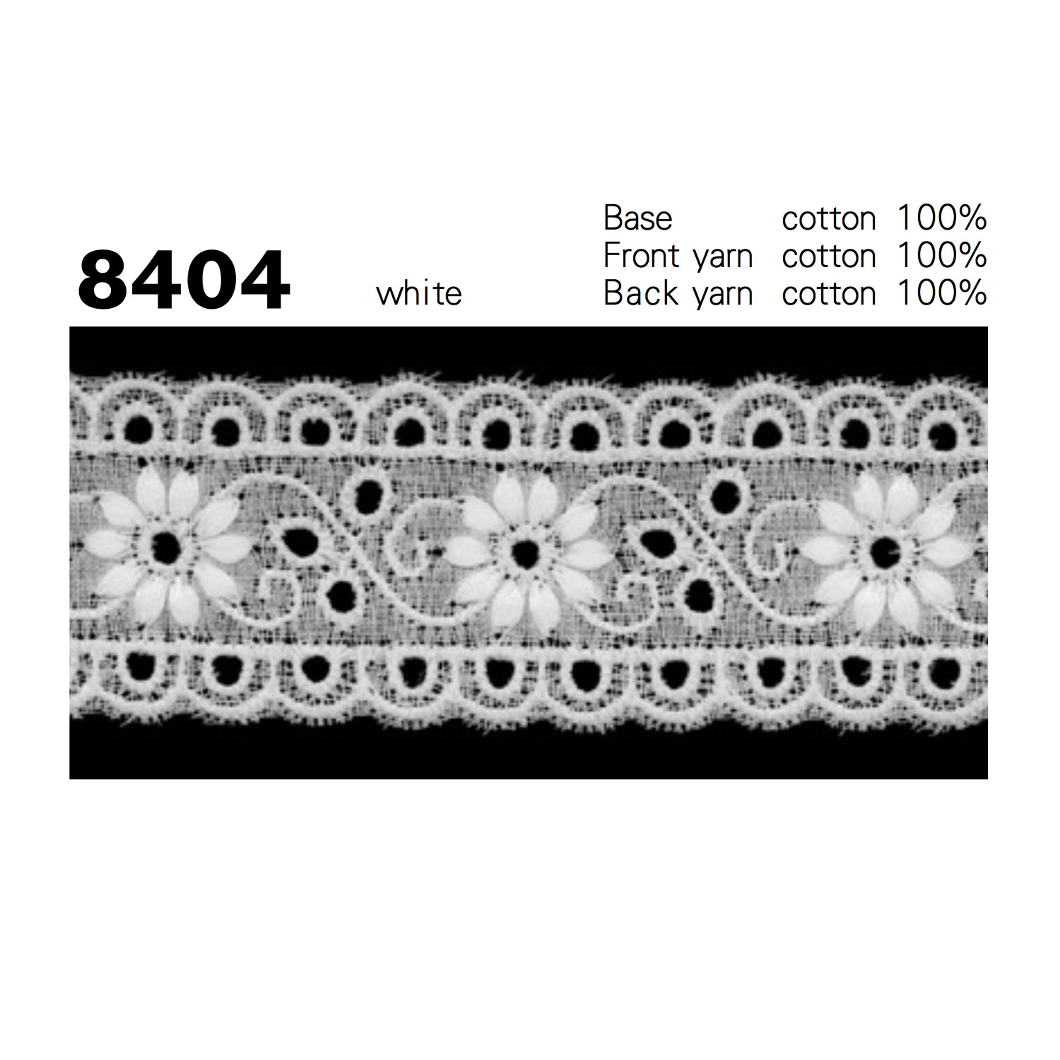 8404 Chất Liệu Cotton Ren / Đăng Ten Mịn Kyowa Lace