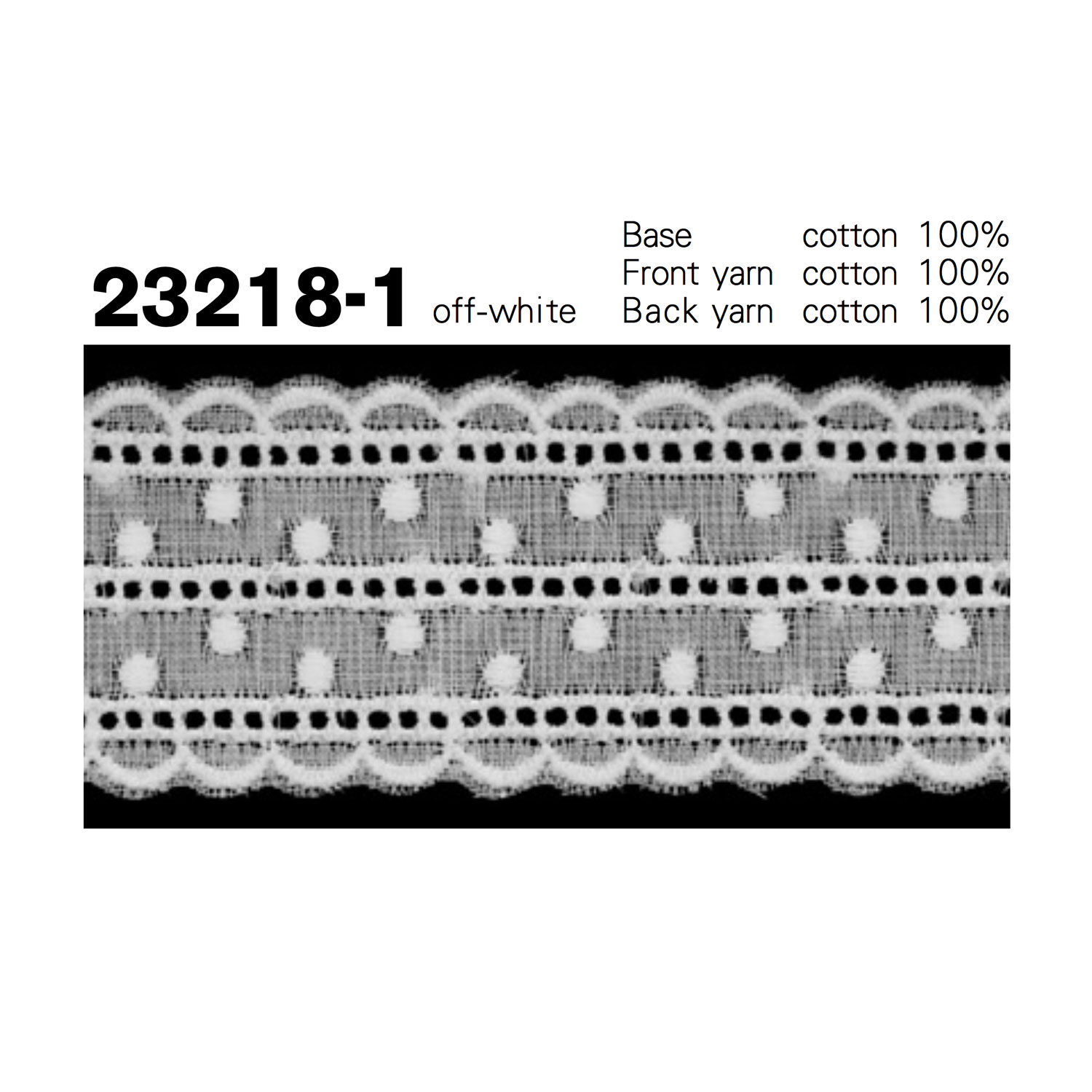 23218-1 Chất Liệu Cotton Ren / Đăng Ten Mịn Kyowa Lace