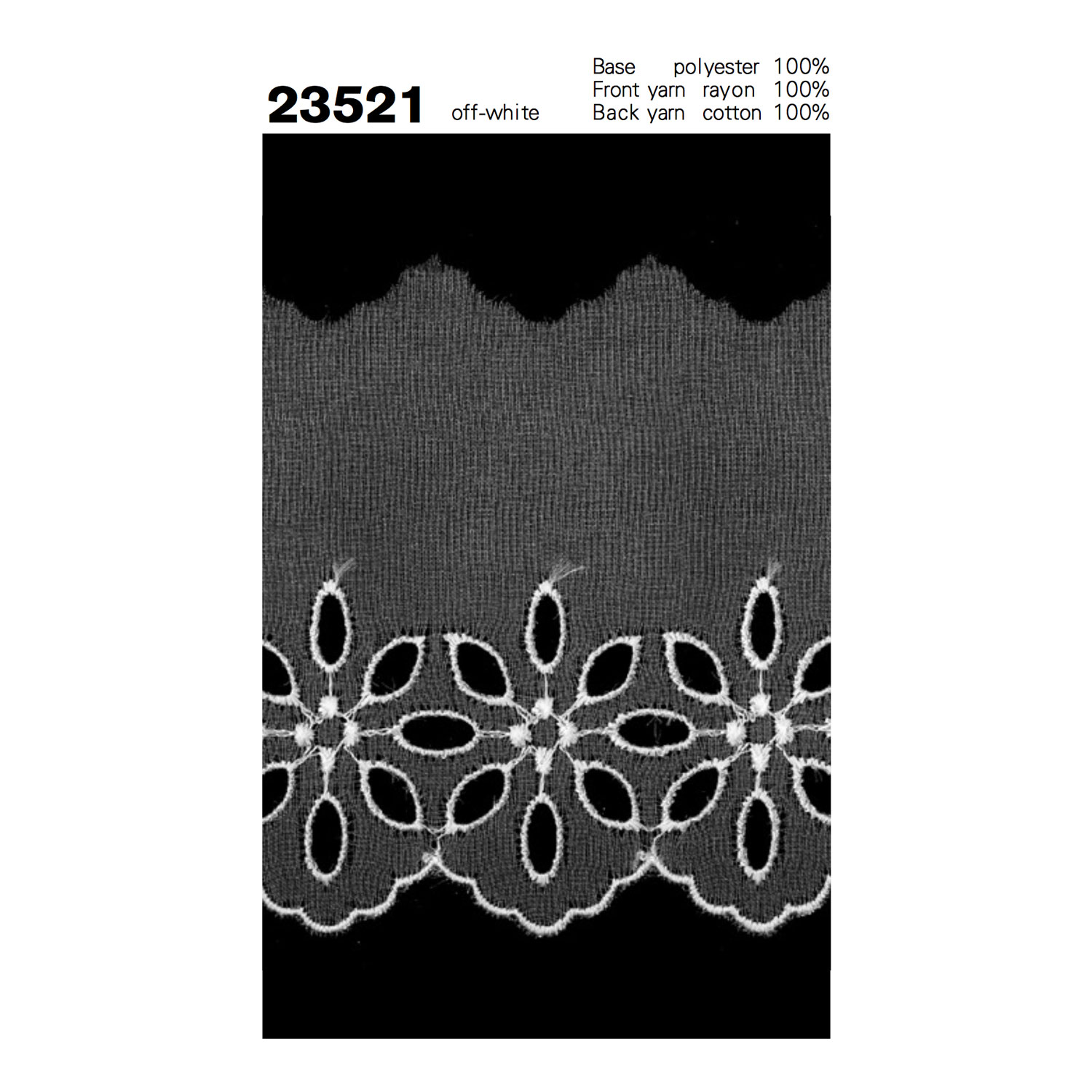 23521 Poly Vải Organdy Ren / Đăng Ten Kyowa Lace