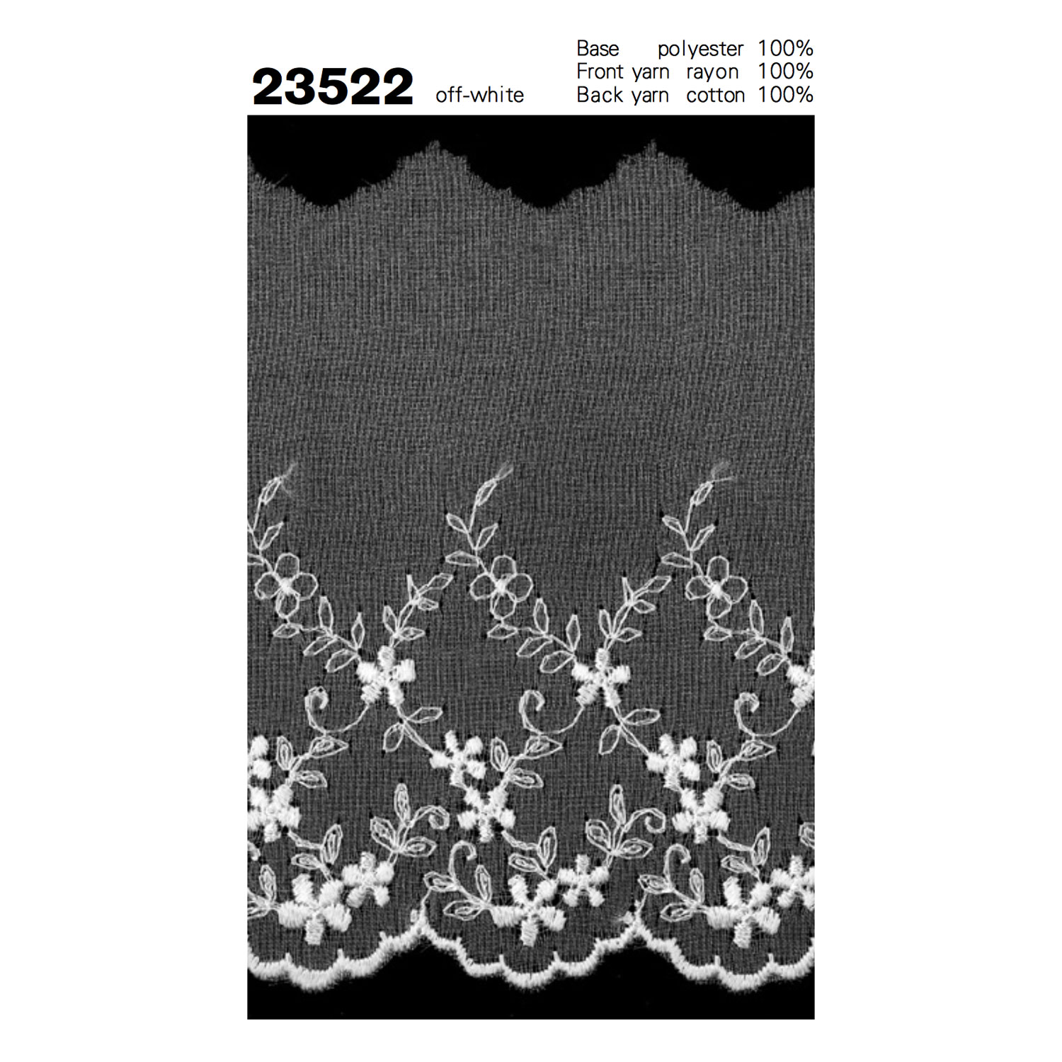23522 Poly Vải Organdy Ren / Đăng Ten Kyowa Lace