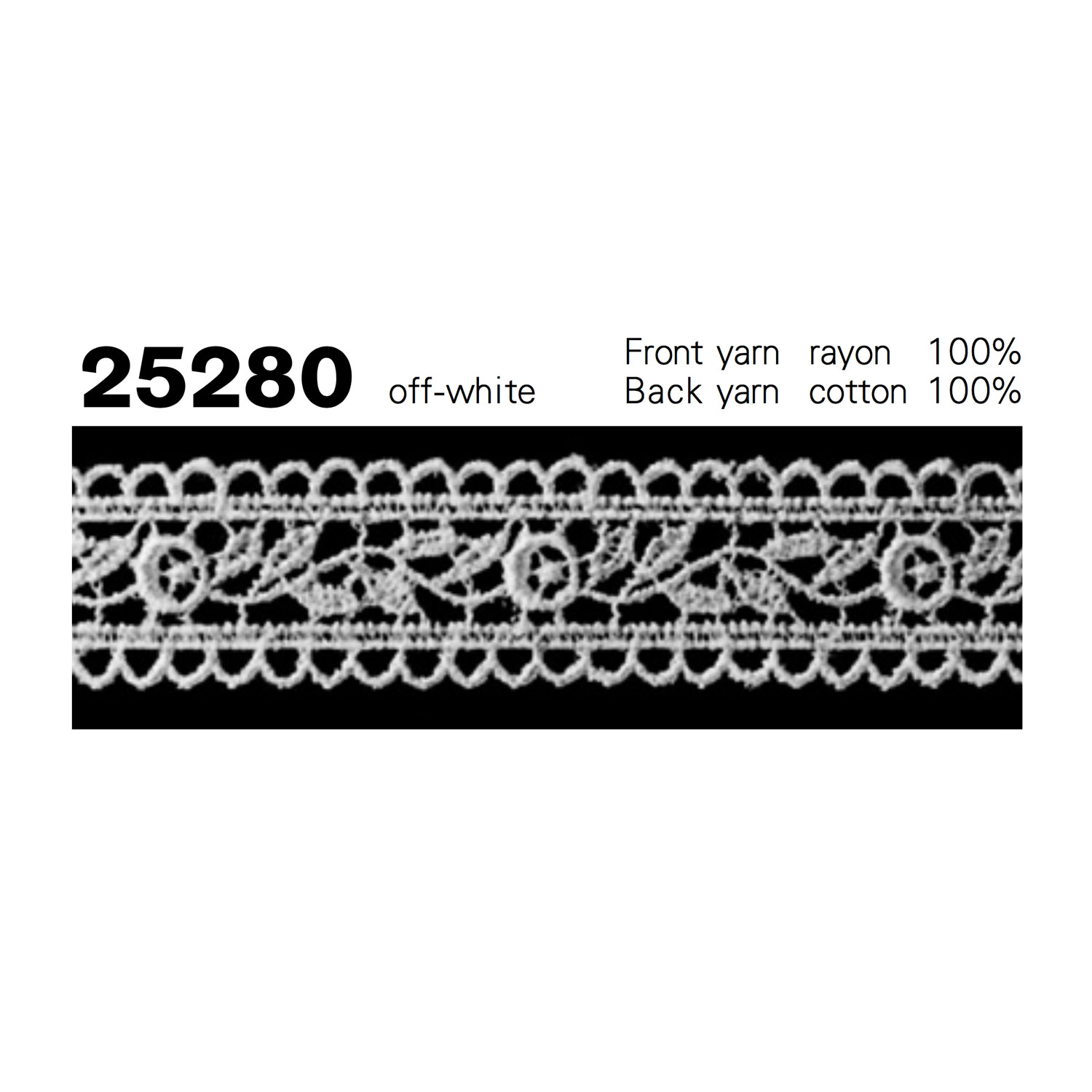 25280 Ren / Đăng Ten Hóa Học Chiều Rộng Hẹp Kyowa Lace