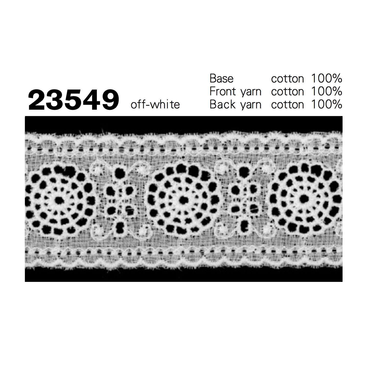 23549 Chất Liệu Cotton Ren / Đăng Ten Mịn Kyowa Lace