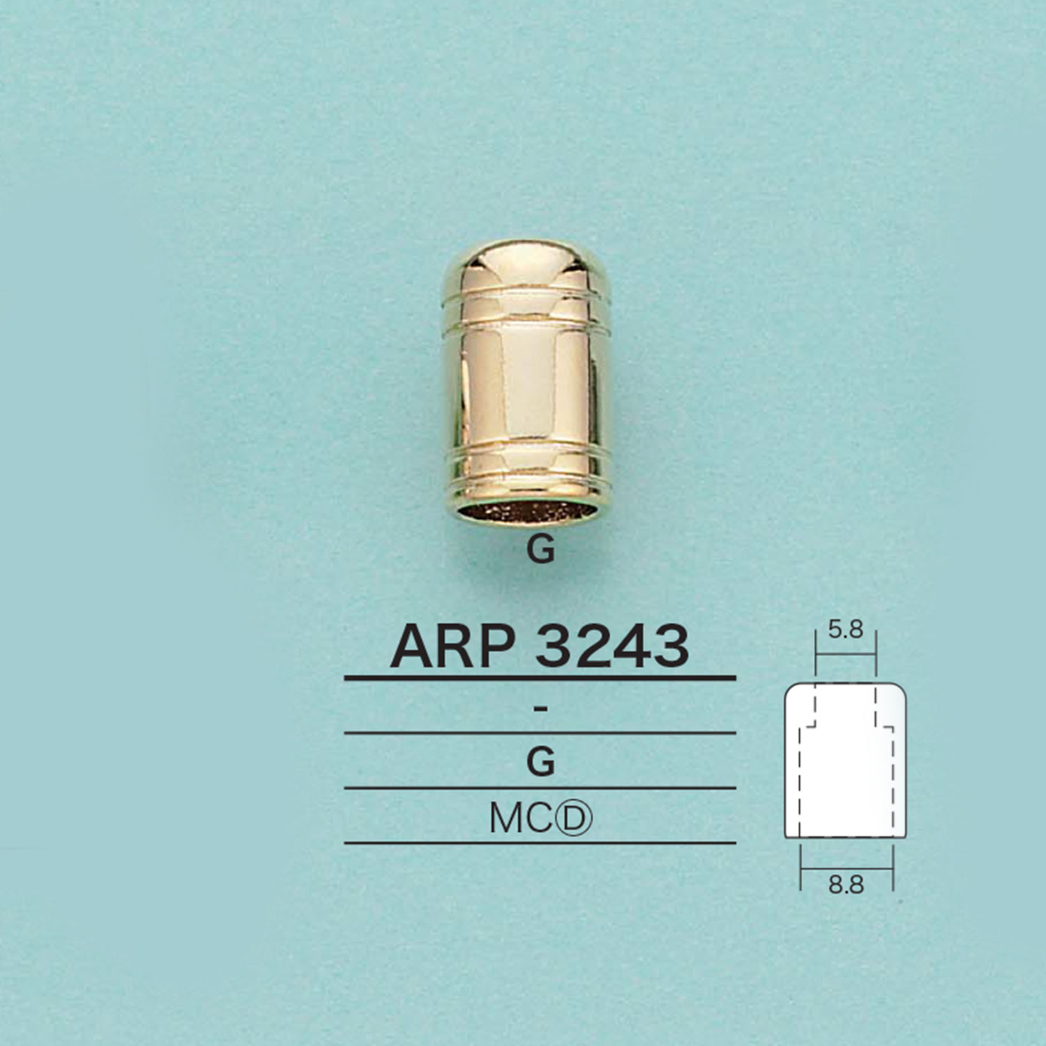 ARP3243 Đầu ống Bọc đầu Dây Hình Trụ (Mạ)[Mặt Thắt Lưng Và Khoen] IRIS