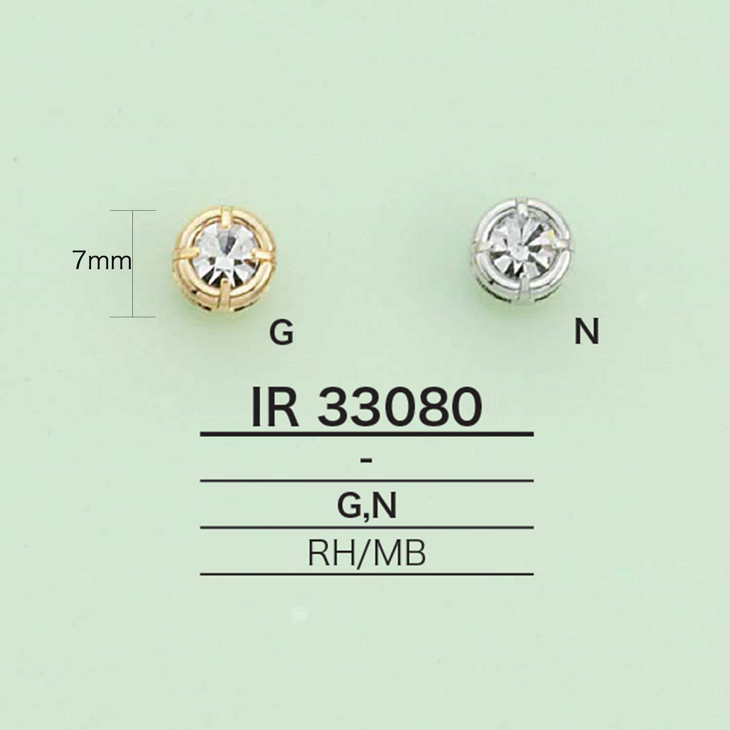 IR33080 Charm Bằng Rhinestone (Tròn)[Hàng Hóa Khác Và Những Thứ Khác] IRIS
