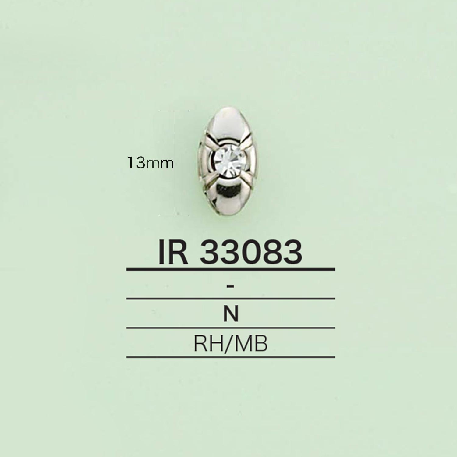 IR33083 Charm Bằng Rhinestone (Hình Bầu Dục)[Hàng Hóa Khác Và Những Thứ Khác] IRIS