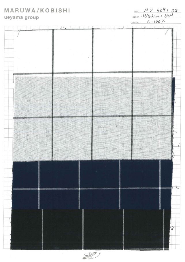 MU5091 Kẻ Caro Vải Cotton Typewritter Ueyama Textile