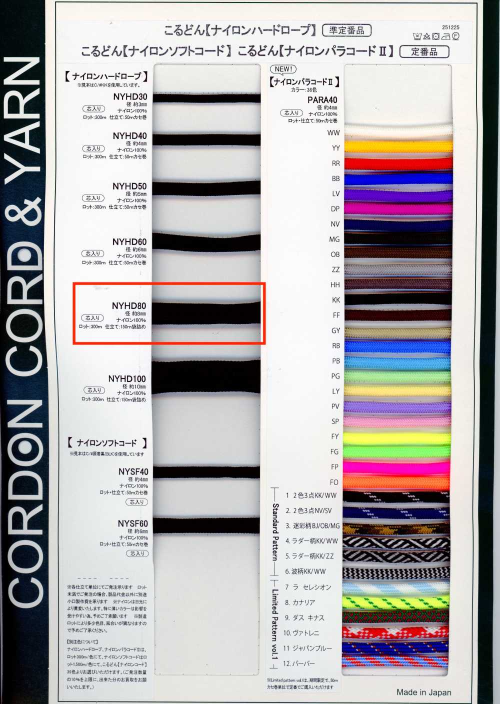 NYHD80 Dây Nylon Cứng 80MM Có Lõi[Ruy băng, băng dệt và dây]