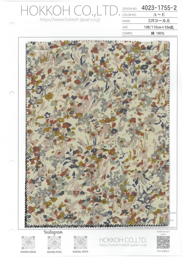 4023-1755-2 21W Corduroy[Vải] Hokkoh