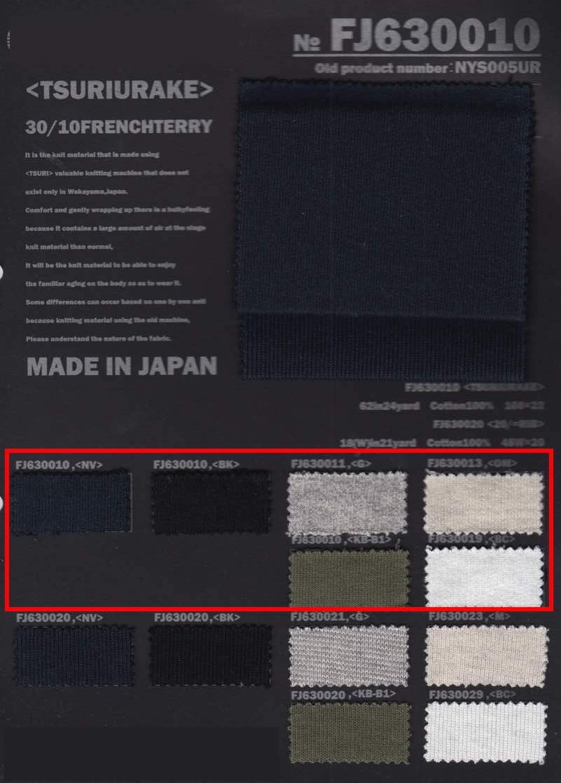 FJ630010 Vải Cắt Và May Lông Vải Thun Nỉ Fujisaki Textile