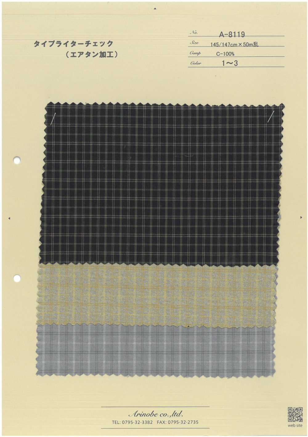 A-8119 Vải Cotton Typewritter(Xử Lý Tan Khí) ARINOBE CO., LTD.