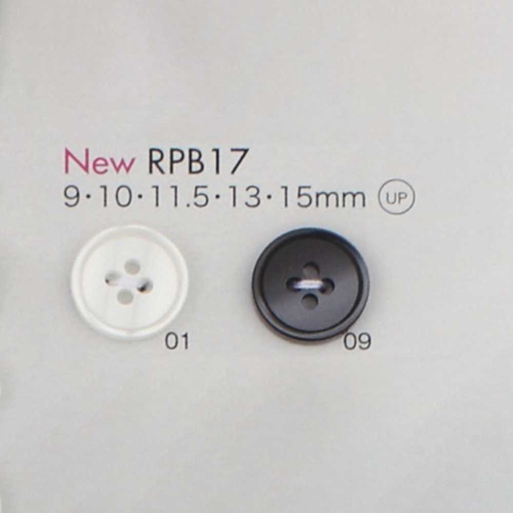 RPB17 Sản Xuất Tại Nhật Bản Cúc 4 Lỗ Nhựa Resin PET Tái Chế Có Viền DAIYA BUTTON