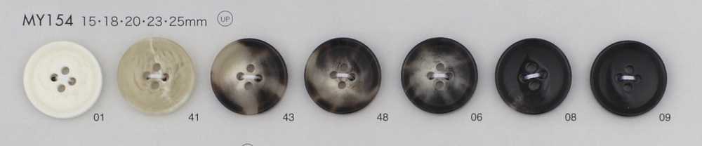 MY154 Cúc 4 Lỗ Kiểu Trâu Nhựa Resin Polyester DAIYA BUTTON