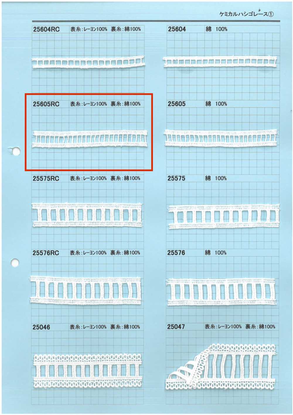 25605RC Ren / Đăng Ten Thang Hóa Học Kyowa Lace
