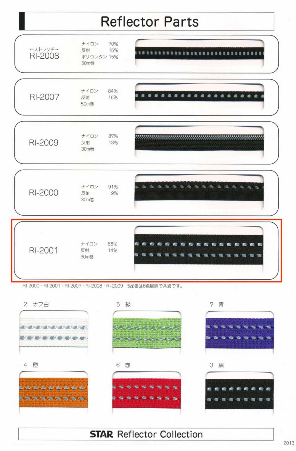 RI-2001 Bộ Phận Phản Xạ RI-2001 (Chiều Rộng Khoảng 20MM)[Ruy Băng, Băng, Dây] STAR BRAND (Hoshika)