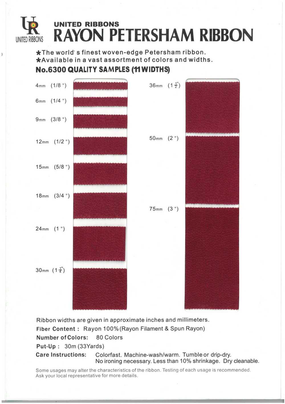6300-SAMPLE 6300 Catalogue Sản Phẩm UNITED RIBBONS