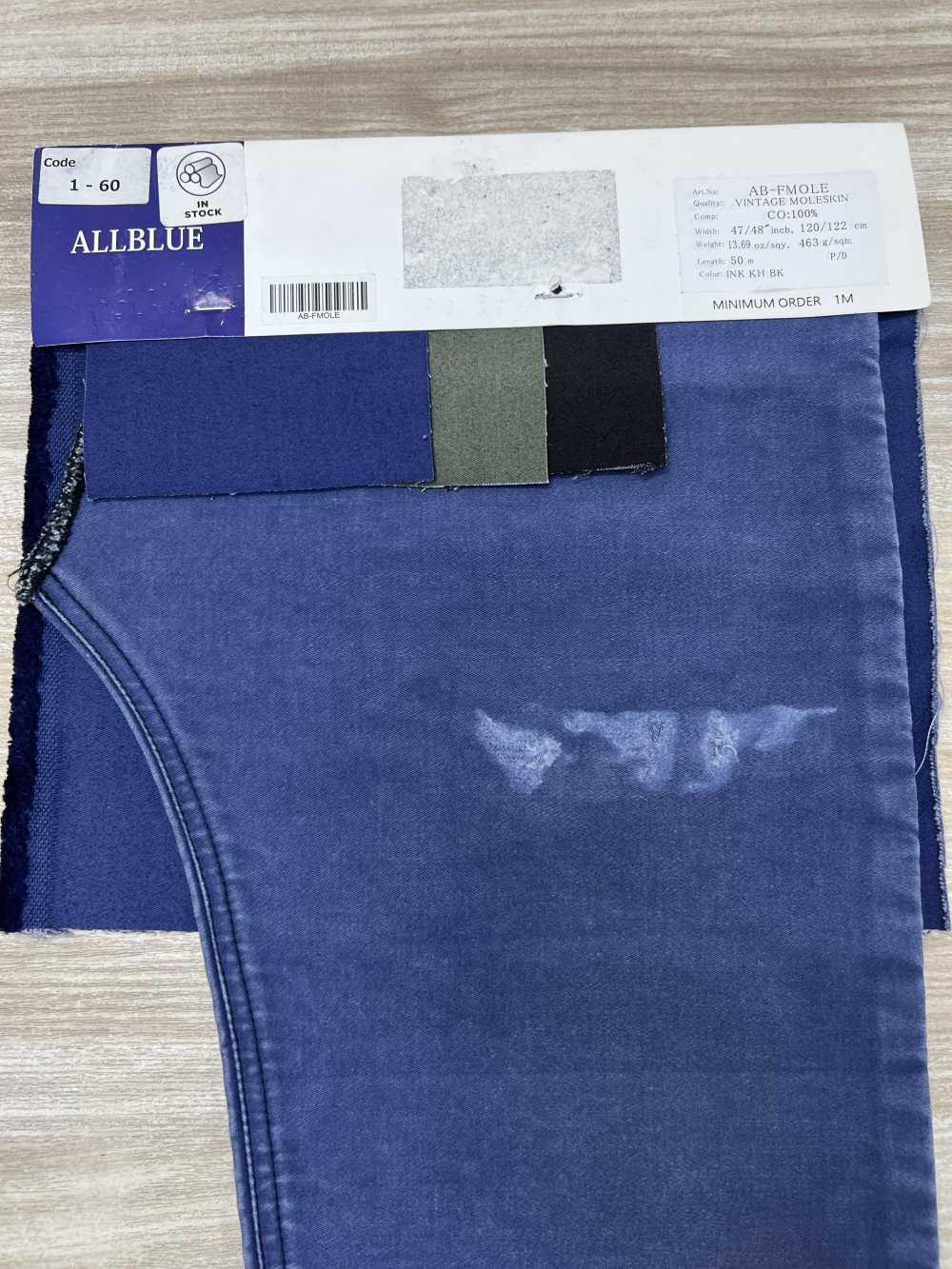 AB-FMOLE Vải Bò Cổ điển 12oz ALL BLUE