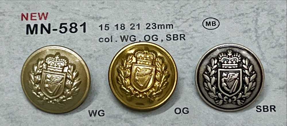 MN-581 Cúc Kim Loại Có Biểu Tượng ở Mặt Sau Có Viền DAIYA BUTTON