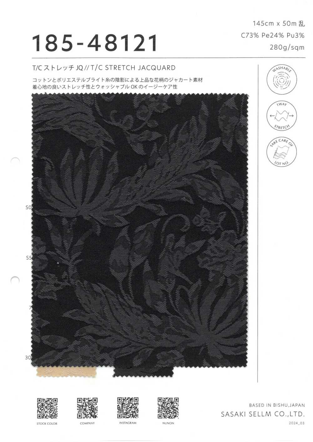 185-48121 Vải Jacquard Co Giãn T/C SASAKISELLM