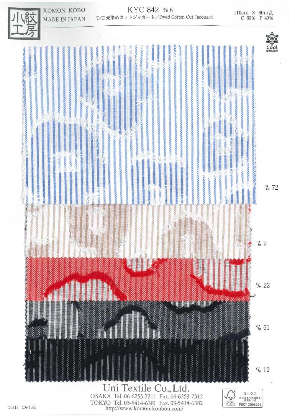KYC842-D8 Vải Jacquard Cắt Nhuộm Sợi T/C Uni Textile