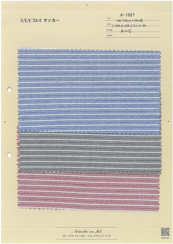 A-1687 C/E/Viscose Vải Sọc Nhăn ARINOBE CO., LTD.