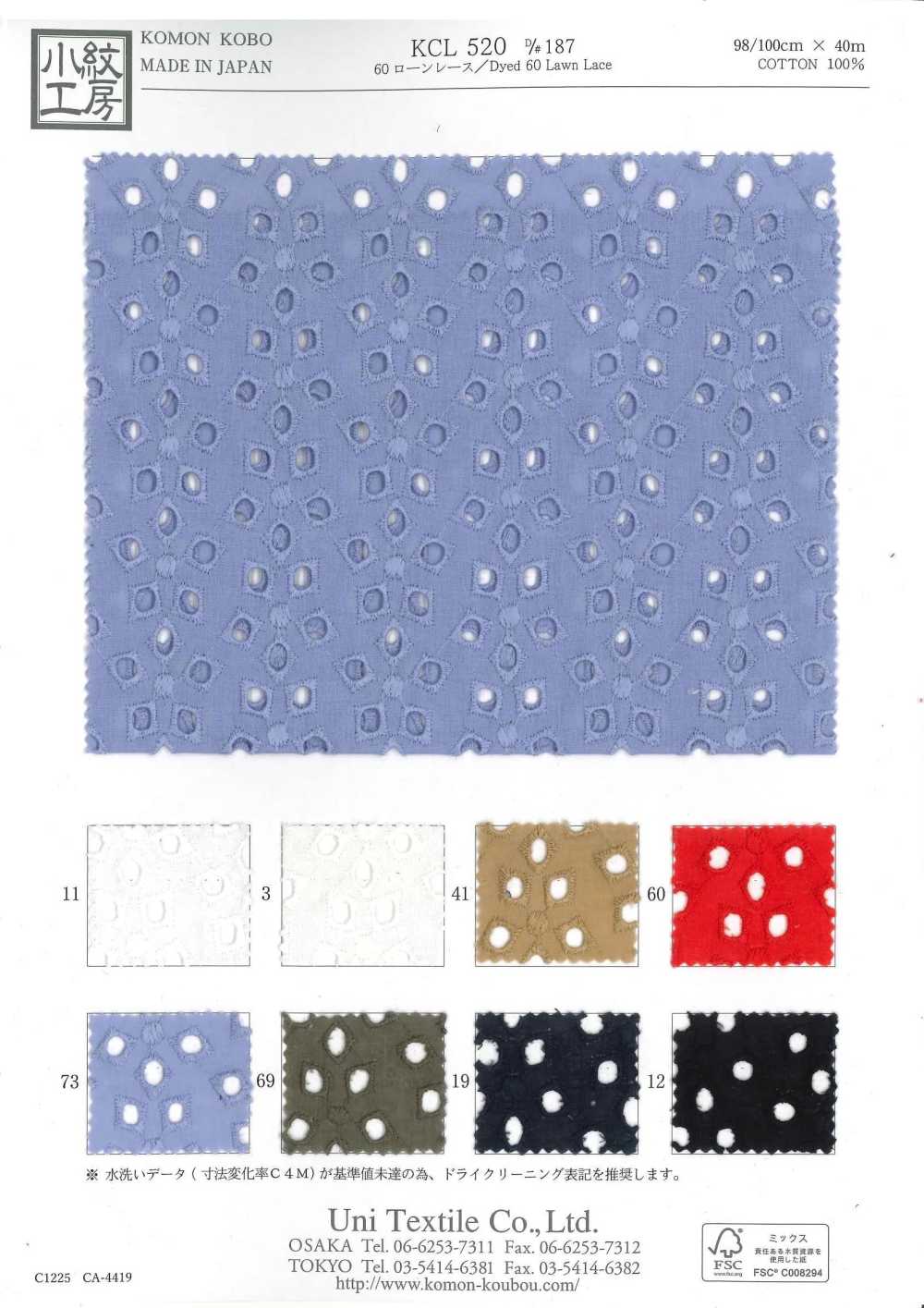 KCL520-D187 60 Ren / Đăng Ten Vải Cotton Lawn Uni Textile