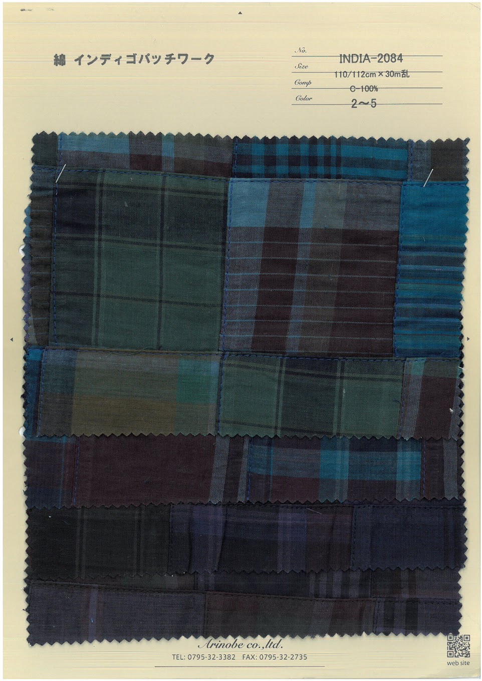 INDIA-2084 Vải Cotton Chắp Mảnh ARINOBE CO., LTD.