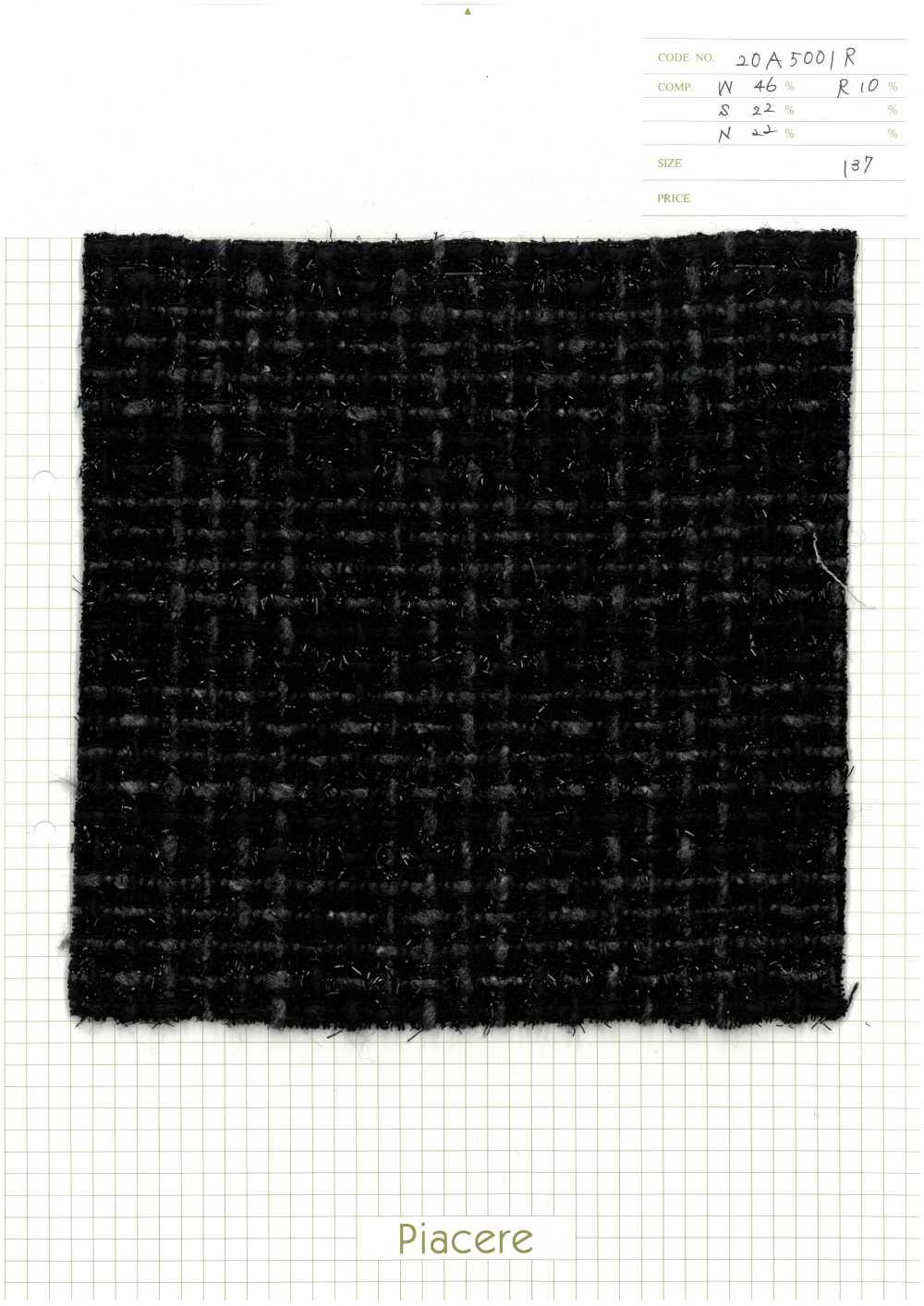 20A5001R W/Si Roving Tweed[Vải] Piacere