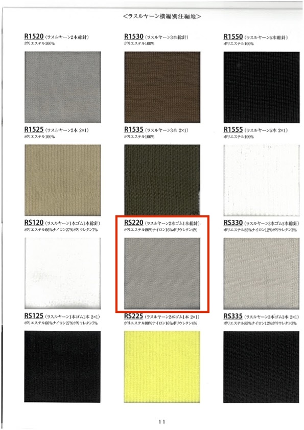 RS220 Sợi Len Vải Rib , 2 Chun , 1 Kim, Rộng 60cm TAKENAKA CORPORATION