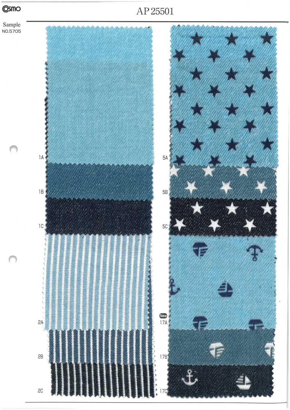 AP25501-DR Vải Gạc đôi Kiểu Vải Bò (Gấp đôi) COSMO TEXTILE