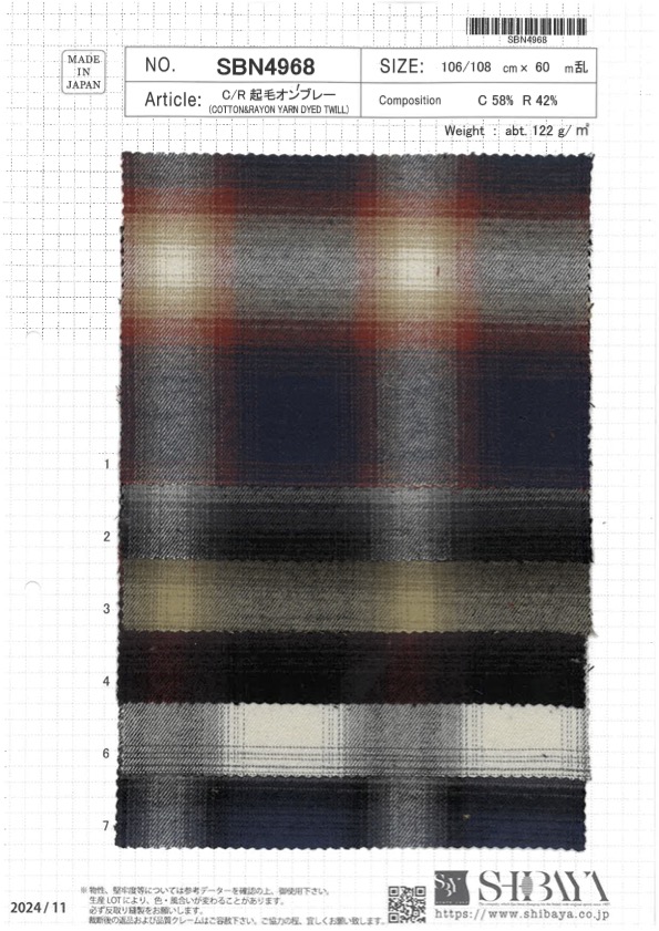 SBN4968 C/R Vải Xù Ombre SHIBAYA