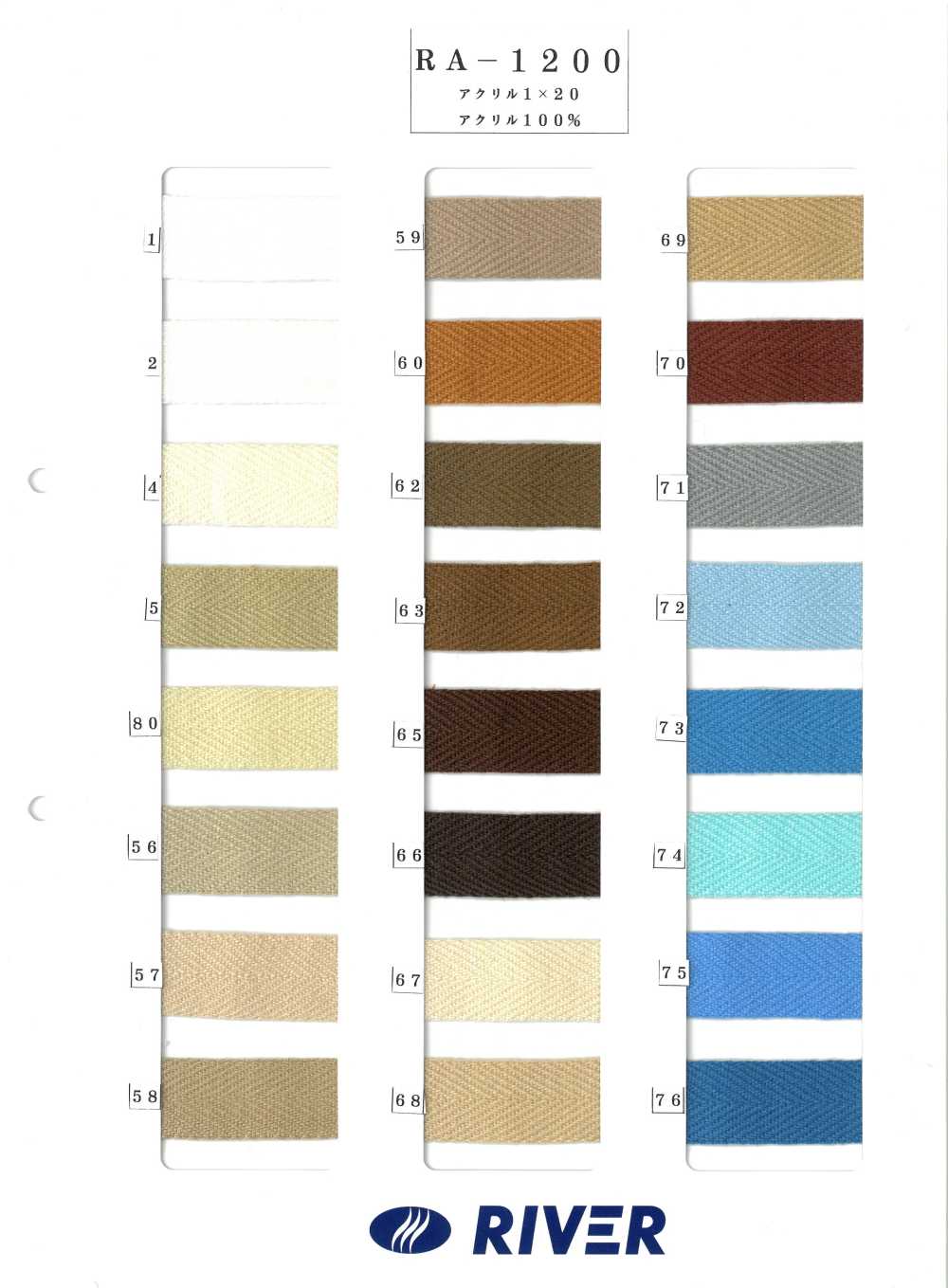 RA-1200 Băng Vải Chéo Acrylic[Ruy Băng, Băng, Dây] RIVER