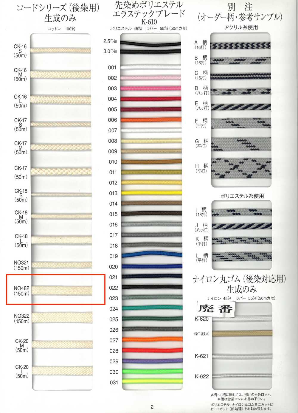 NO482 Dây Cotton để Nhuộm Vải[Ruy Băng, Băng, Dây] RIVER